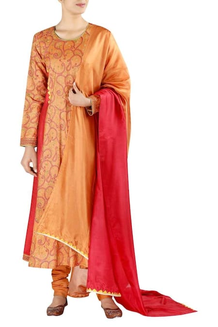 Latha Puttanna Full sleeves kurta with pants and dupatta 