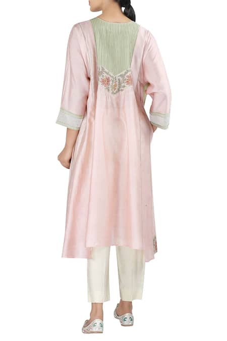 Latha Puttanna Chanderi Asymmetric Tunic With Pant 