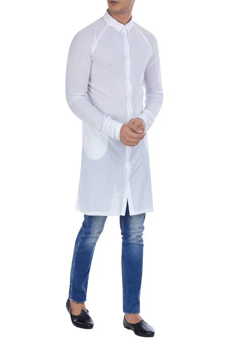Rajesh Pratap Singh White Button Down Placket Tunic