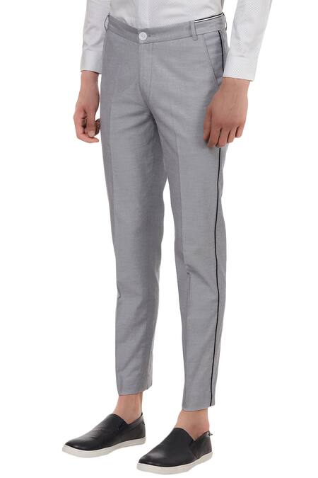 Calvin Klein Slim-fit Stretch-cotton Pants in Gray for Men | Lyst