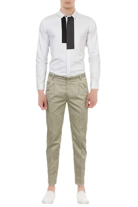 Buy Men Black Slim Fit Solid Casual Trousers Online - 681977 | Allen Solly