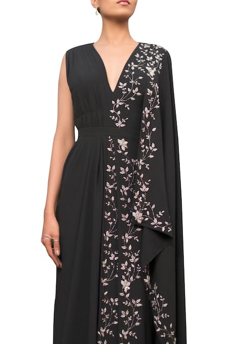 Sana Barreja Draped saree gown with dabka embroidery 