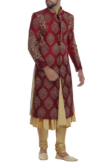 Manish Nagdeo Threadwork Embroidered Sherwani Jacket 