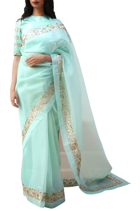 Ranian Embroidered saree with blouse 