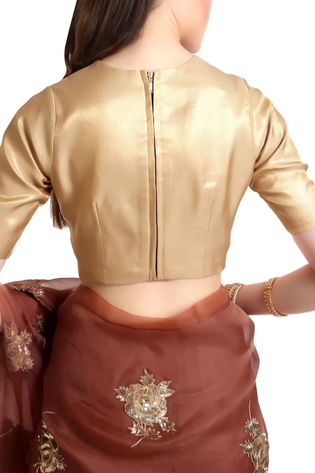 Ranian Organza silk saree with woven zari blouse 