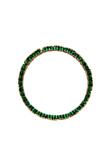 Shop_Posh By Rathore_Gold Plated Kundan Work Festive Bangles_Online_at_Aza_Fashions