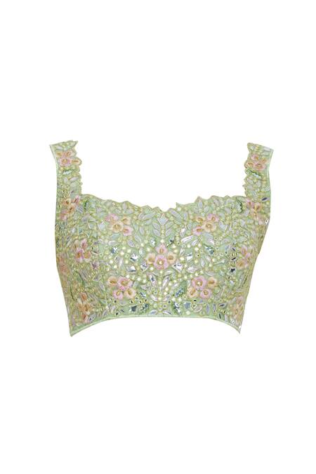 Buy_Tamanna Punjabi Kapoor_Green Lehenga Set With Cape Style Dupatta_Online_at_Aza_Fashions