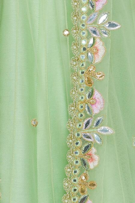 Tamanna Punjabi Kapoor_Green Lehenga Set With Cape Style Dupatta_at_Aza_Fashions