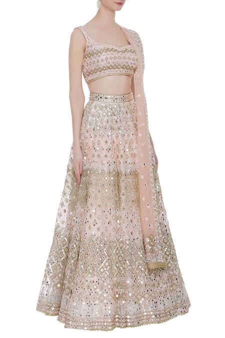 Tamanna Punjabi Kapoor White Embroidered Lehenga Set Online at Aza Fashions Tamanna Punjabi Kapoor_White Embroidered Lehenga Set_Online_at_Aza_Fashions