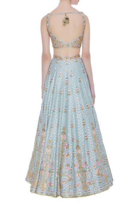 Shop Tamanna Punjabi Kapoor Blue Banarasi Silk Lehenga Set at Aza Fashions Shop_Tamanna Punjabi Kapoor_Blue Banarasi Silk Lehenga Set_at_Aza_Fashions