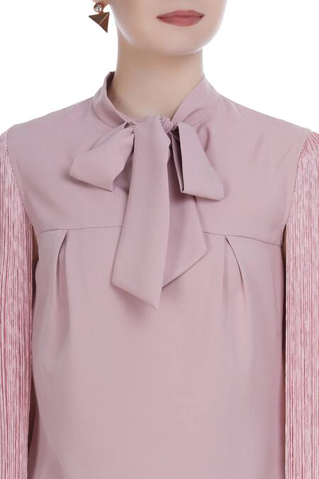 Swatee Singh_Pink Fringe Top _at_Aza_Fashions