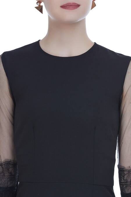 Swatee Singh Black Fringe Midi Dress at Aza Fashions Swatee Singh_Black Fringe Midi Dress_at_Aza_Fashions