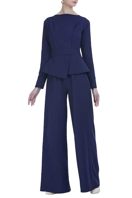 Swatee Singh Blue Peplum Jumpsuit 