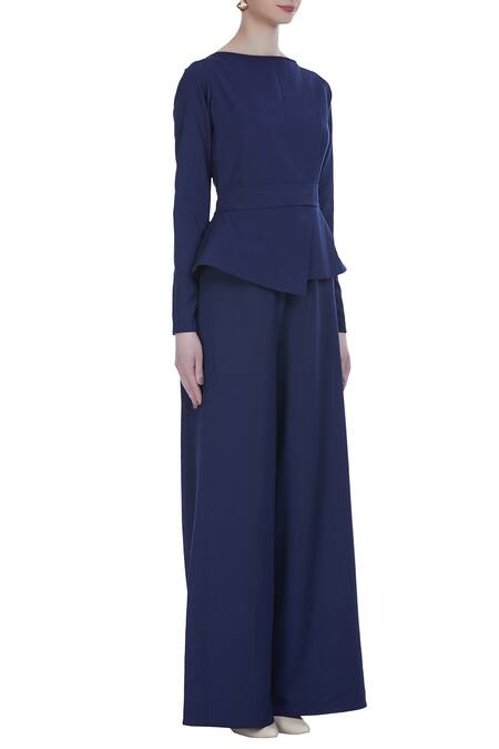 Swatee Singh Blue Peplum Jumpsuit Online at Aza Fashions Swatee Singh_Blue Peplum Jumpsuit _Online_at_Aza_Fashions
