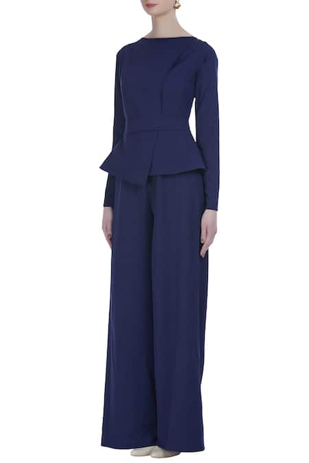 Buy Swatee Singh Blue Peplum Jumpsuit Online at Aza Fashions Buy_Swatee Singh_Blue Peplum Jumpsuit _Online_at_Aza_Fashions