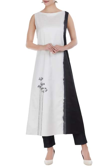 Taika by Poonam Bhagat Chanderi embroidered dip-dyed long kurta 