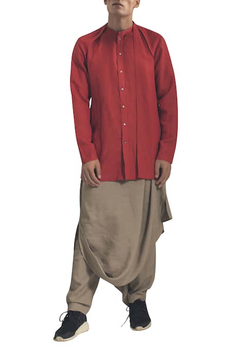 Antar Agni Linen shirt with button placket 