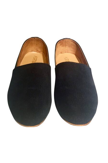 Shop_Artimen_Black Plain Handcrafted Espadrille Shoes  _at_Aza_Fashions