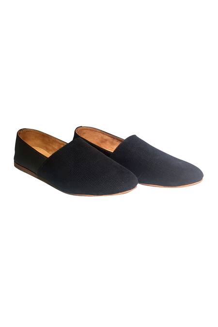 Buy_Artimen_Black Plain Handcrafted Espadrille Shoes  _Online_at_Aza_Fashions