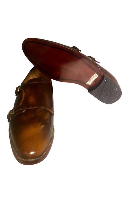 Artimen_Brown Leather Handcrafted Loafers_Online_at_Aza_Fashions