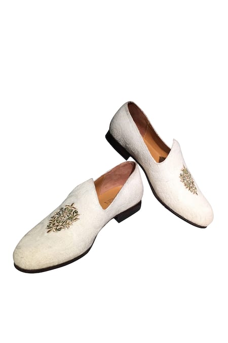 white open back loafers