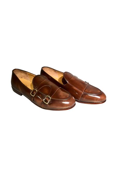Buy_Artimen_Brown Plain Leather Handcrafted Shoes _Online_at_Aza_Fashions