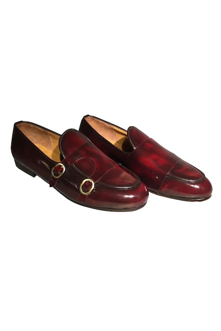 Buy_Artimen_Brown Plain Leather D-monk Shoes _Online_at_Aza_Fashions
