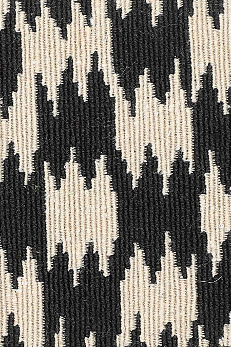 Shop_NR By Nidhi Rathi_Black Woven Geometric Pattern Textured Abstract Tote Bag