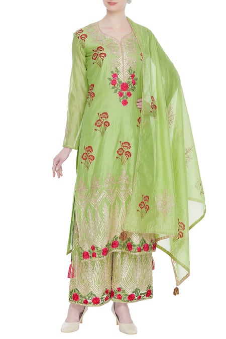 Abhi Singh Chanderi Kurta Palazzo Set 