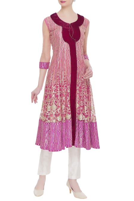 Abhi Singh Flared Embroidered Kurta  