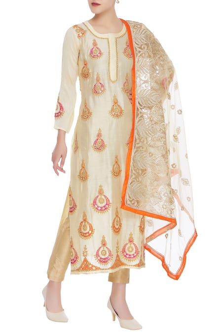 Abhi Singh Chanderi Silk Kurta with Dupatta 