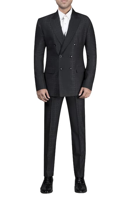 Nivedita Saboo Textured Double Breasted Tuxedeo Set 