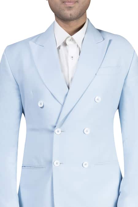 Buy_Nivedita Saboo_Blue Italian Suiting Fabric Set  _Online_at_Aza_Fashions