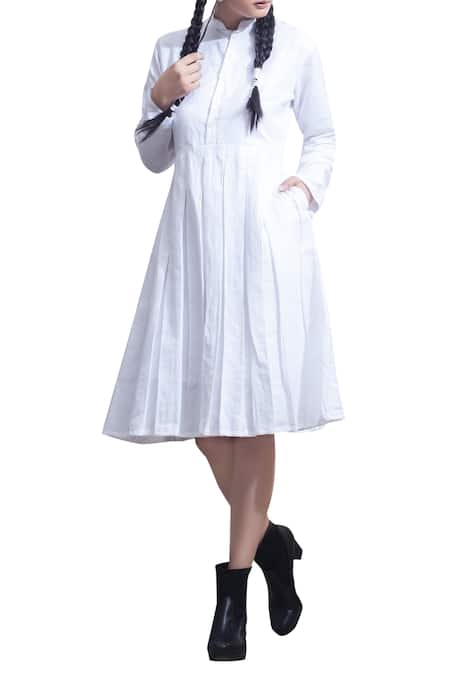 Bohame Box Pleated Shirt Dress 
