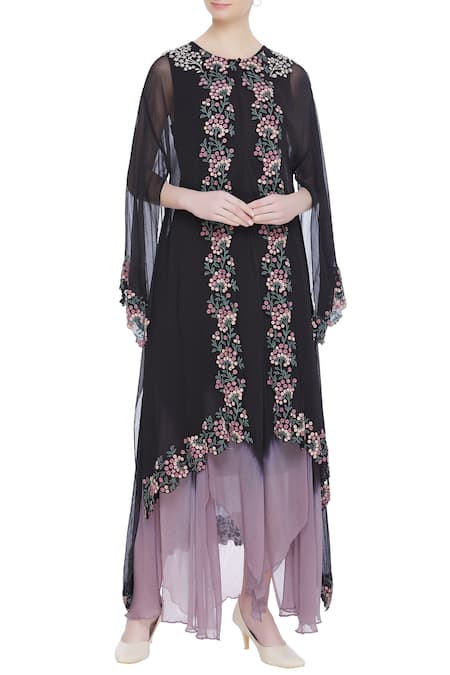 Kavita Bhartia Asymmetric Tunic with Cape 