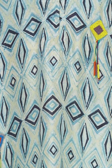 Divya Sheth_Blue Hand Block Print Naturally Dyed Tunic _at_Aza_Fashions