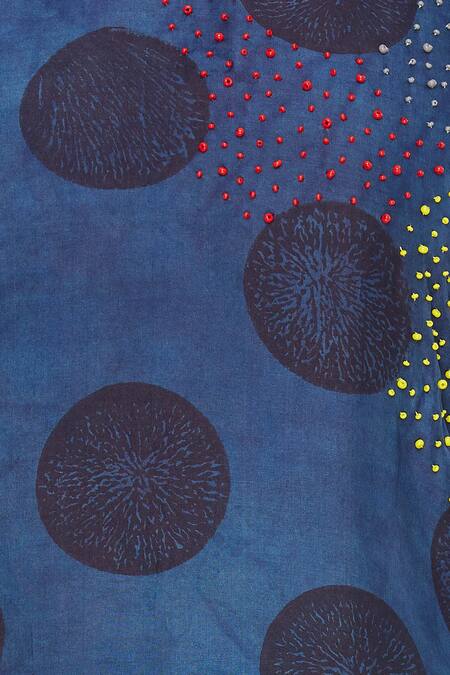 Divya Sheth_Blue High Low Japanese Inspired Kaftan_at_Aza_Fashions