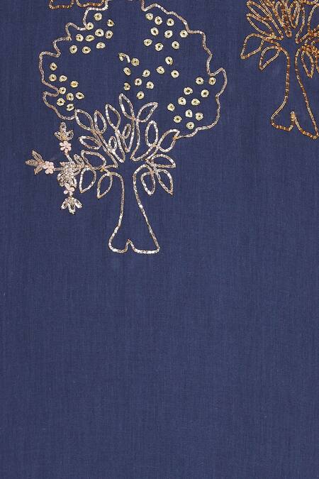 Divya Sheth Blue Gota Embroidered Straight Kurta Set at Aza Fashions Divya Sheth_Blue Gota Embroidered Straight Kurta Set _at_Aza_Fashions