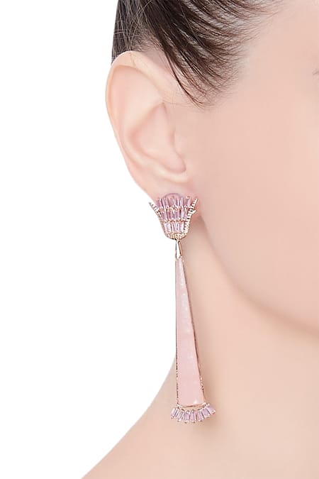 Outhouse Glazed rose earrings 