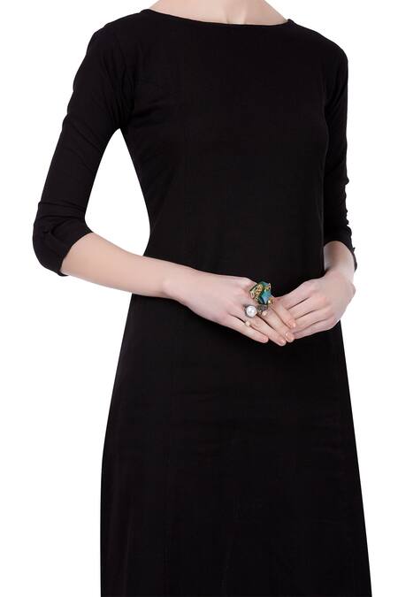 Shop Outhouse Multi Color Crystals, Pearls Eccentric Ring at Aza Fashions Shop_Outhouse_Multi Color Crystals, Pearls Eccentric Ring_at_Aza_Fashions