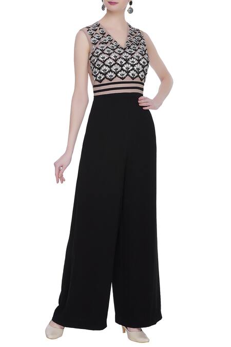 Ridhi Mehra Black Embroidered Jumpsuit