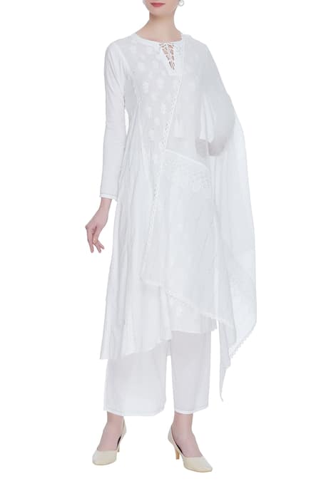 House of Kotwara Chikankari Kamdani Kurta Set 