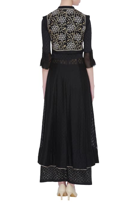 House Of Kotwara Chikankari Jacket & Anarkali Set 