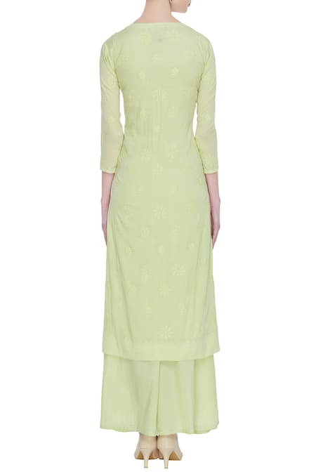 House Of Kotwara Chikankari Kurta Palazzo Set 