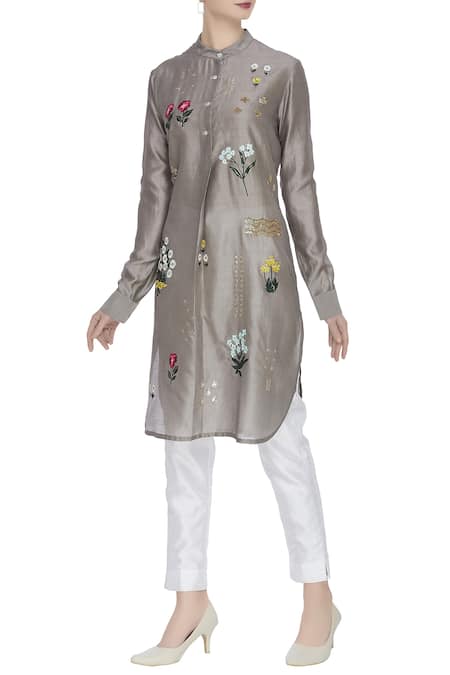 Sahil Kochhar Chanderi Embroidered Kurta  