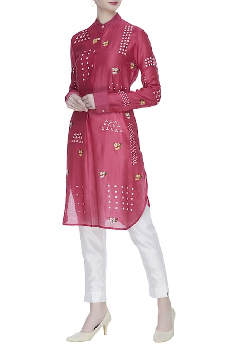 Sahil Kochhar Chanderi Embroidered Kurta  