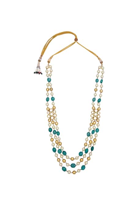 Emanuel Health Black Beads With A Touch Of Blue And White Necklace –  Levorr.com