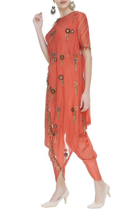 Sonam Luthria Chanderi Top Draped Pant Set 