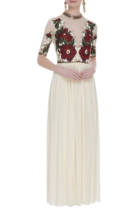Huemn Embroidered Flared Gown 