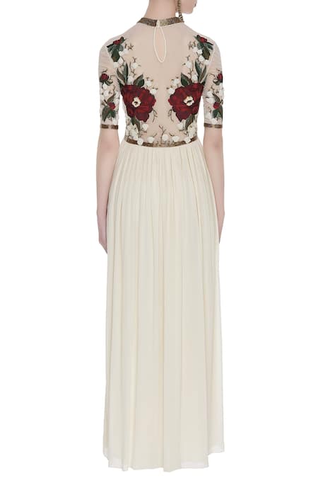 Huemn Embroidered Flared Gown 